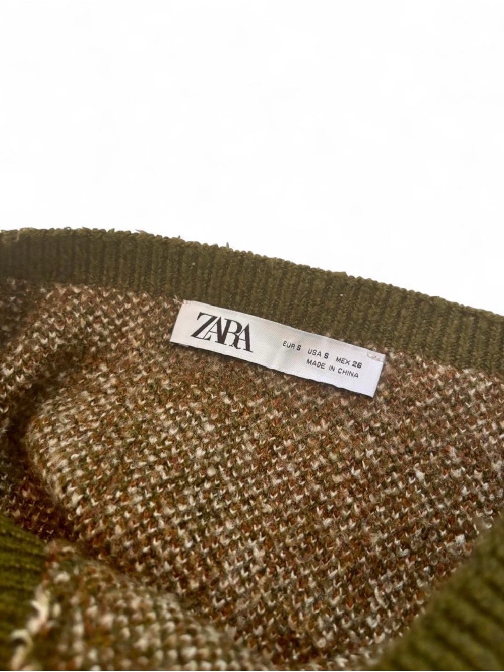 Zara Olive Green Plaid Knit Tank - Picture 4 of 4